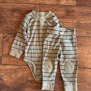 Carter's Tan and Navy Stripe Baby Matching Set